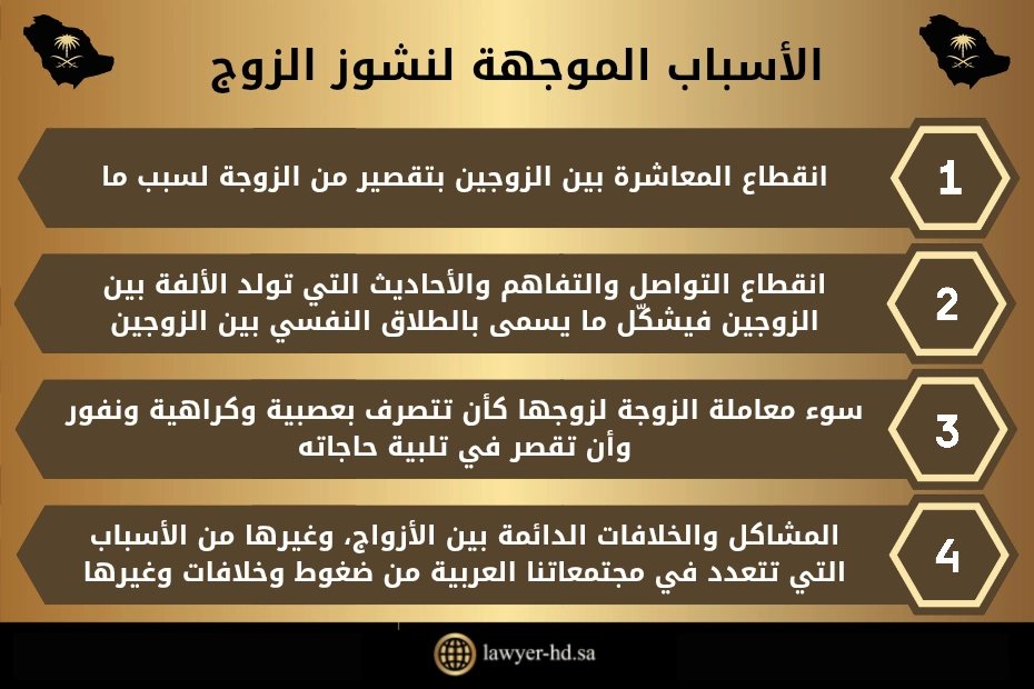 نشوز الزوج في القانون السعودي