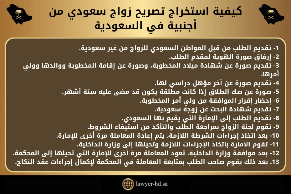 كيفية استخراج تصريح زواج سعودي من أجنبية في السعودية